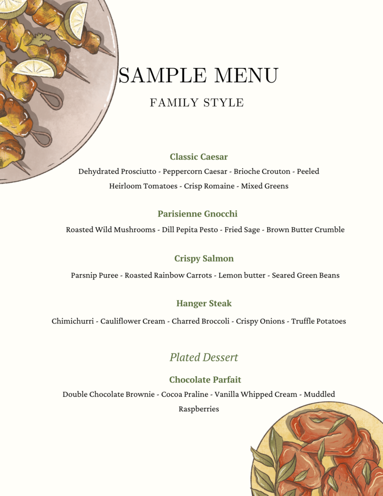 Family Style Dinner Sample